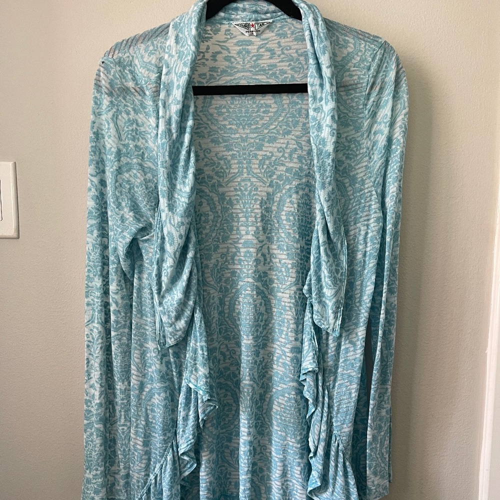 Hard Tail Boutique Shabby Chic turquoise damask print open top size large